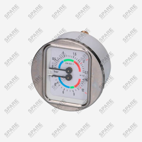 3781133765 - 1245022 - Faema Pressure Gauge Pump, Double Scale 0÷2.5/0÷16bar E97  R2(L8-S3)