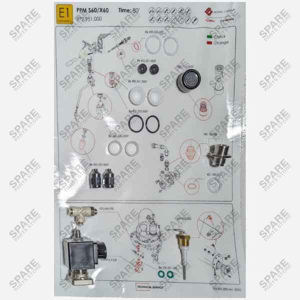 972951000 - 972951010 -FAEMA "E1" KIT PPM S60 R2(L7-S1)