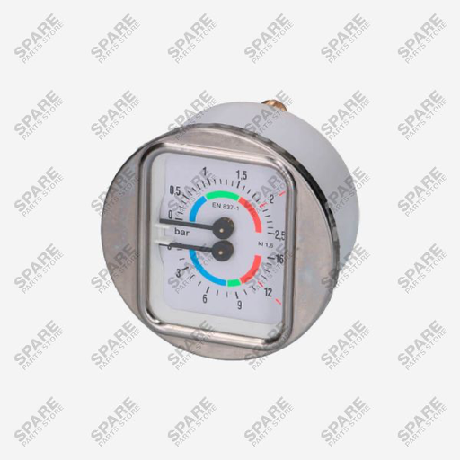 [SPF783] 3781133765 - 1245022 - Faema Pressure Gauge Pump, Double Scale 0÷2.5/0÷16bar E97  R2(L8-S3)