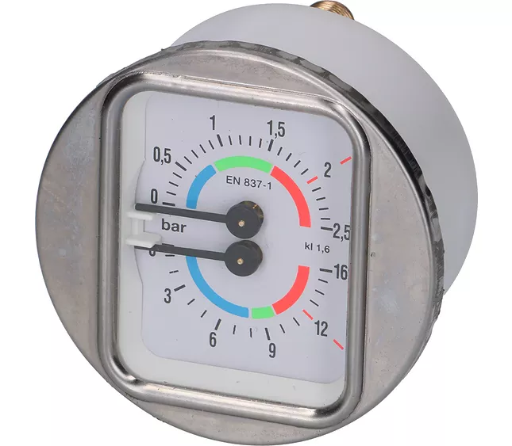 [SPF783] 3781133765 - 1245022 - Faema Pressure Gauge Pump, Double Scale 0÷2.5/0÷16bar E97  R2(L8-S3)