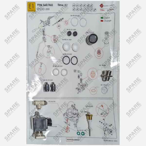 [SPF1214] 972951000 - 972951010 -FAEMA "E1" KIT PPM S60 R2(L7-S1)